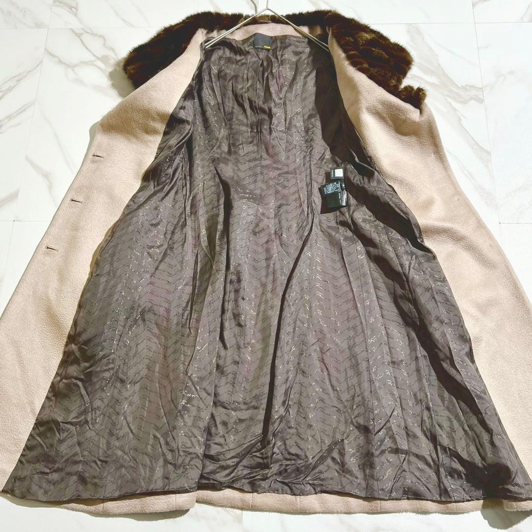 美品✨ FENDI カシミヤ100% デミバフミンクファー ロングコート M