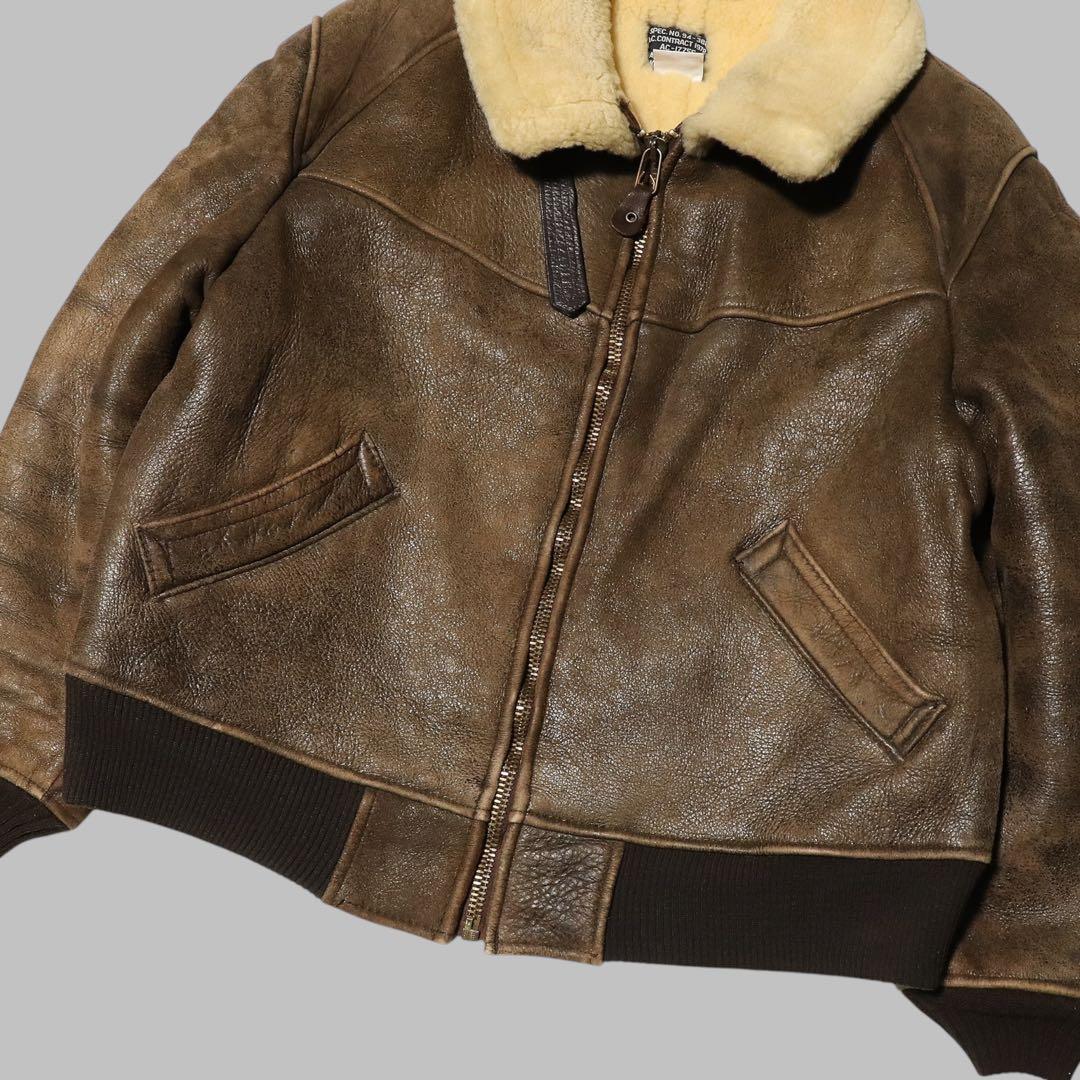 美品★42★AVIREX★B6 フライトジャケット★ムートンジャケット★USA製