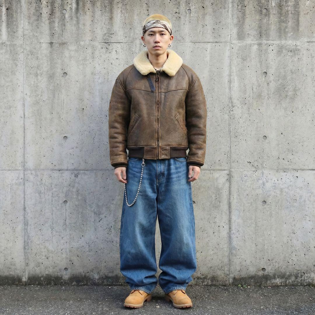 美品★42★AVIREX★B6 フライトジャケット★ムートンジャケット★USA製