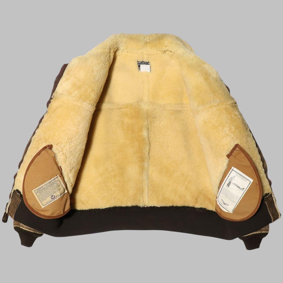 美品★42★AVIREX★B6 フライトジャケット★ムートンジャケット★USA製