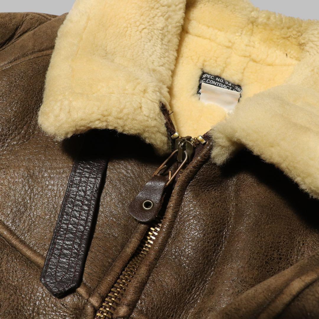 美品★42★AVIREX★B6 フライトジャケット★ムートンジャケット★USA製