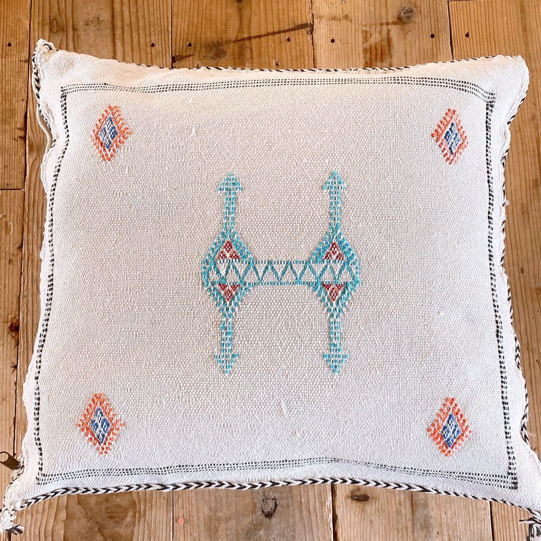 モロッコ製 カクタスシルク サブラ クッションカバー 約46〜49cm