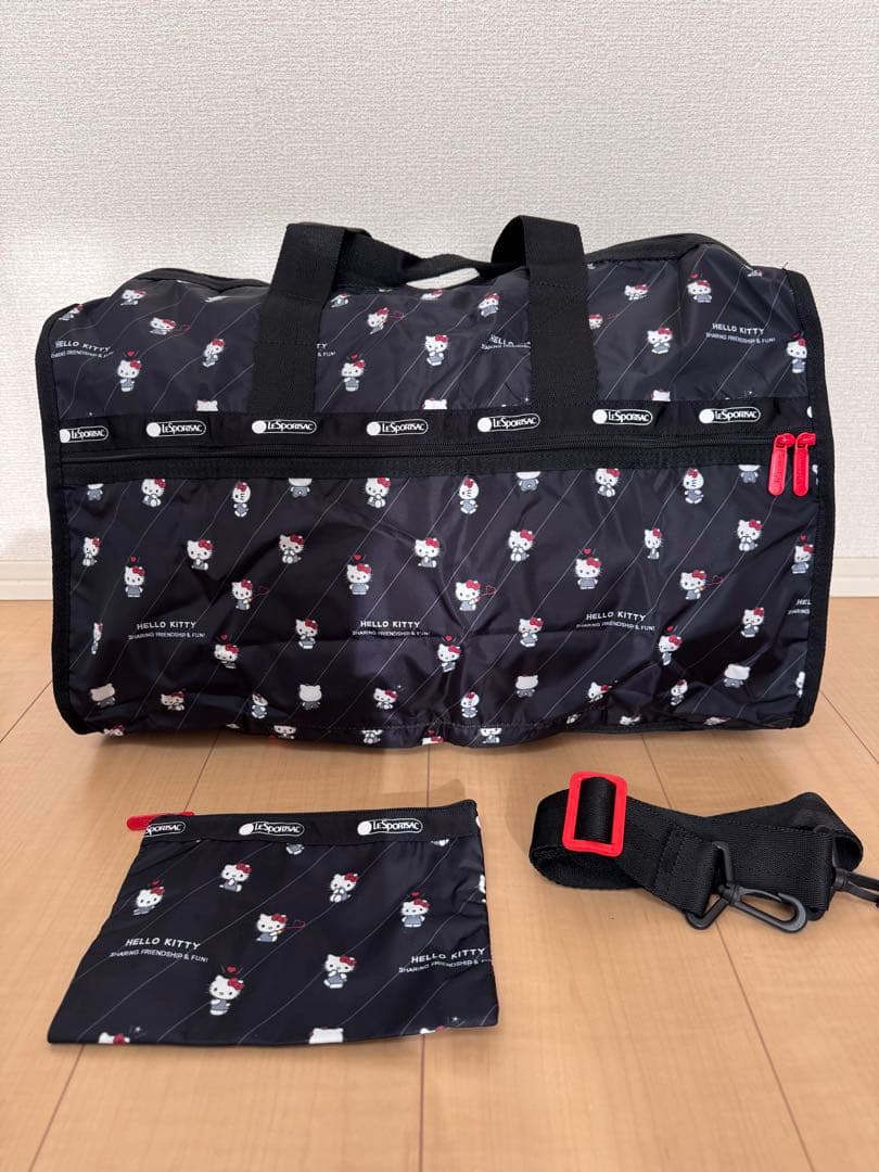レスポートサック　サンリオ　ハローキティ ボストンバッグ　ポーチキーホルダー付き