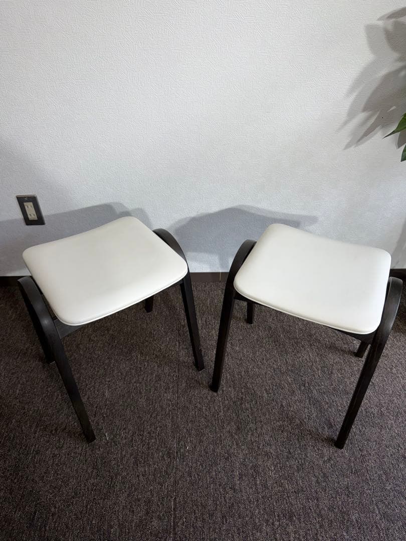 IDC OTSUKA 大塚家具 スタッキングスツール2個セット 剣持勇 秋田木工