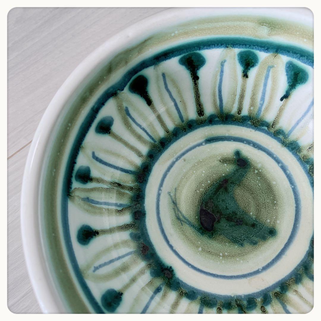 イギリス RYE POTTERY ハンドメイド　手描き鳥デザイン　ヴィンテージ