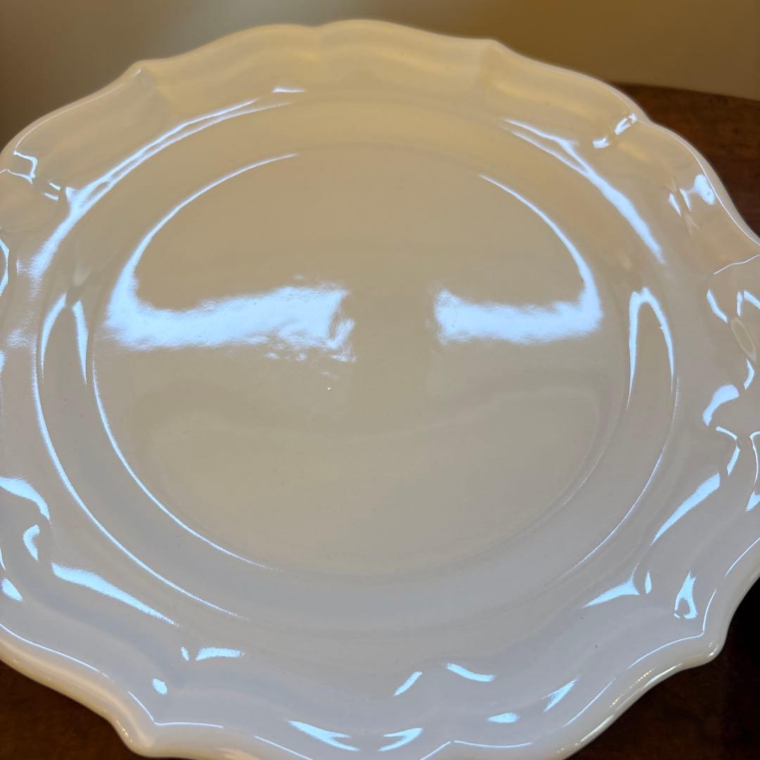 ★ジアン★ フランス　花リムプレート サイズ23cm ホワイト