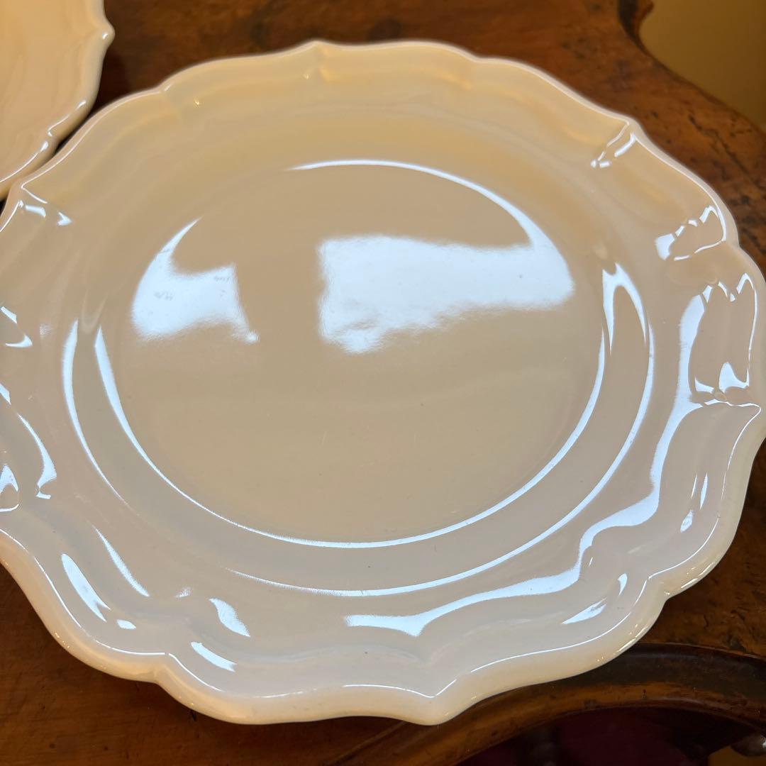 ★ジアン★ フランス　花リムプレート サイズ23cm ホワイト