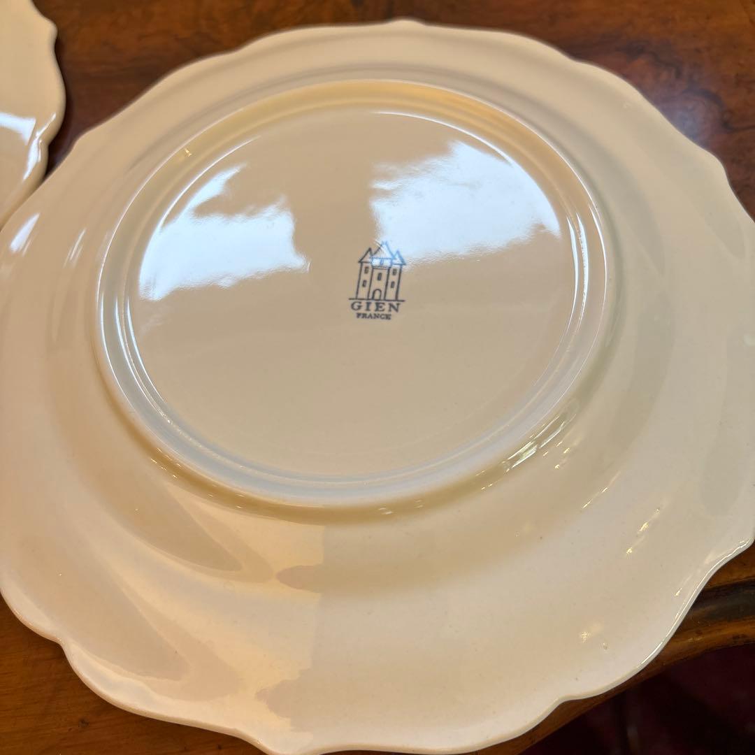 ★ジアン★ フランス　花リムプレート サイズ23cm ホワイト