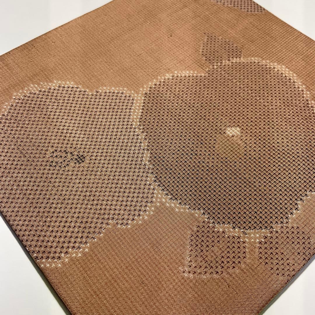 古帛紗1008 正絹　本場大島紬　抽象椿柄　希少なお色(薄光悦茶)