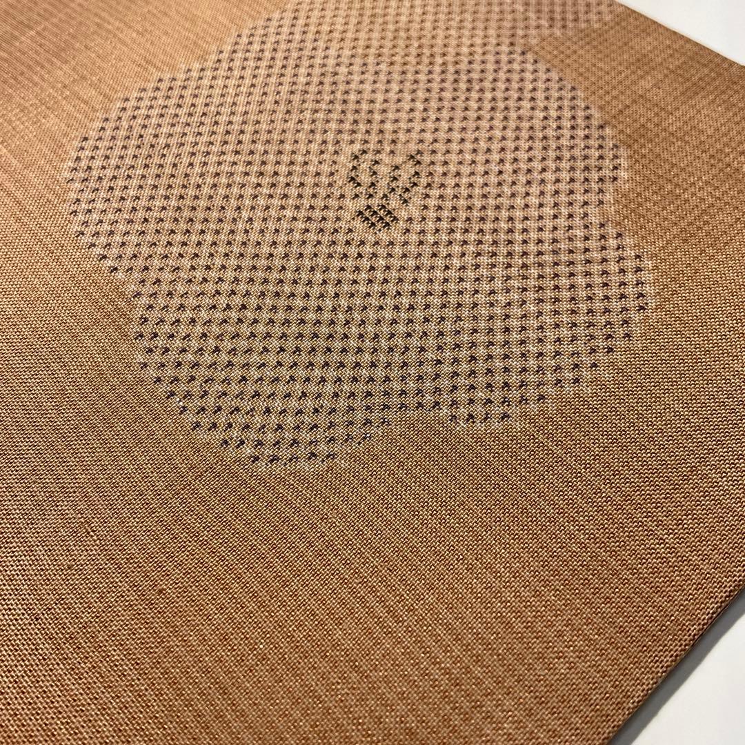 古帛紗1008 正絹　本場大島紬　抽象椿柄　希少なお色(薄光悦茶)