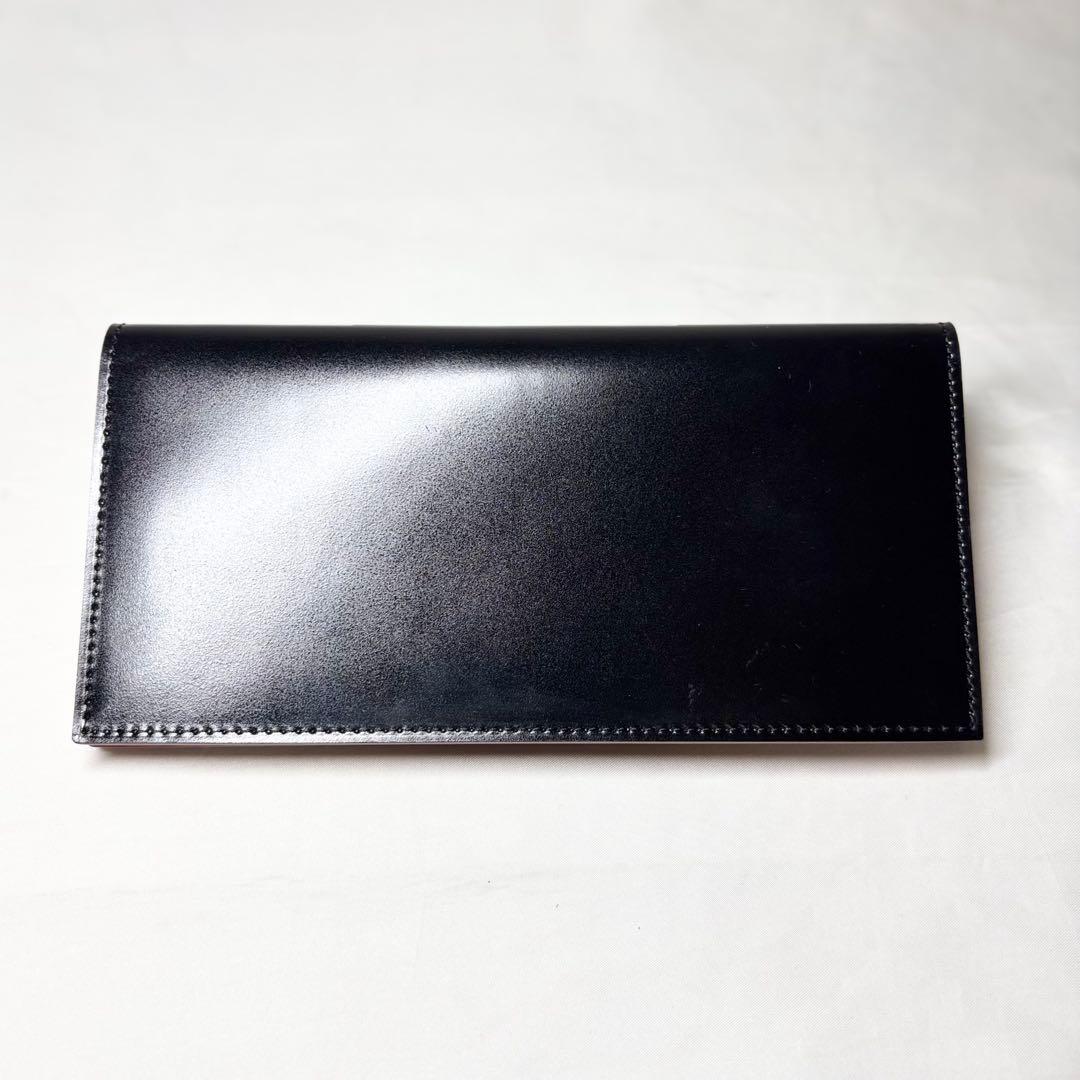 【極美品】　GANZO ガンゾ　コードバン　通しマチ　長財布　札入れ　ブラック