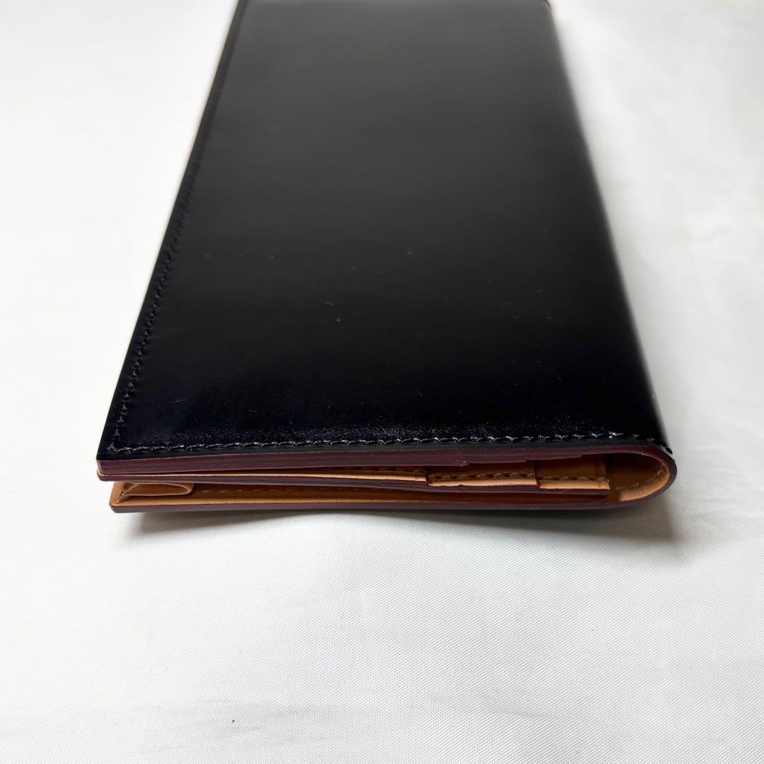 【極美品】　GANZO ガンゾ　コードバン　通しマチ　長財布　札入れ　ブラック