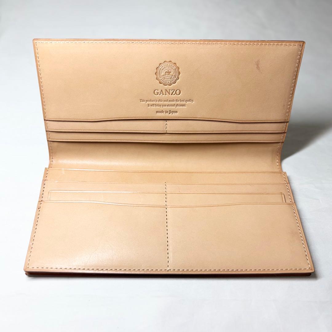 【極美品】　GANZO ガンゾ　コードバン　通しマチ　長財布　札入れ　ブラック