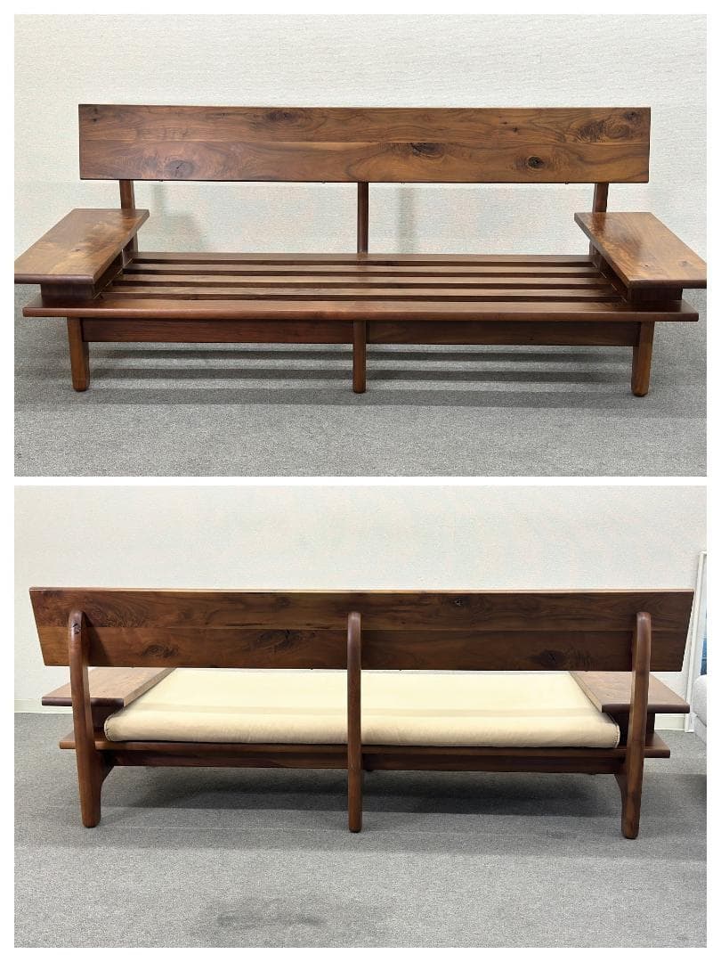 ■HIDA/飛騨産業■森のことば　3Pソファ　ウォルナット　無垢材　シンプル