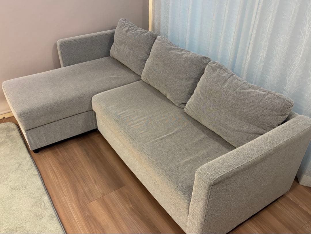 ニトリ　布張りカウチソファベッド(ノアーク2 GY)