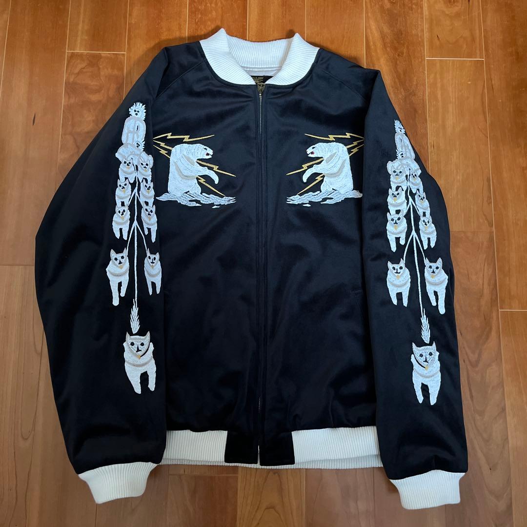 HOUSTON スカジャンメンズ アラスカ ベルベティーン スーベニア