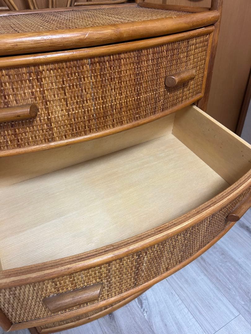 ラタン製　5段チェスト