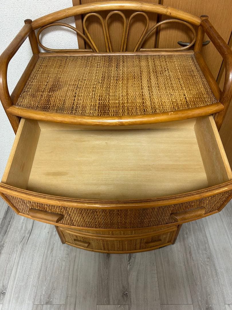 ラタン製　5段チェスト