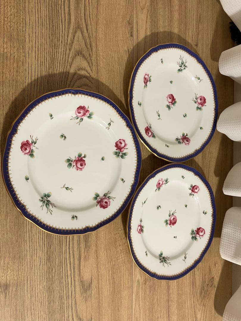 【春子】ジノリ プリンセスローズ 19㎝ プレート、2枚