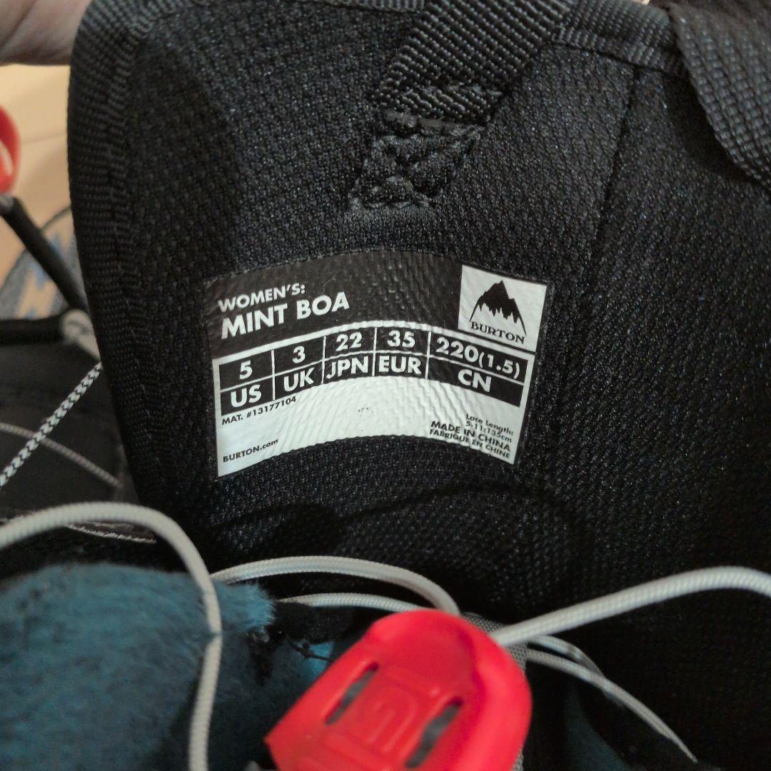値下げ中！【美品】バートン burtonブーツ　Mint Boa 22cm