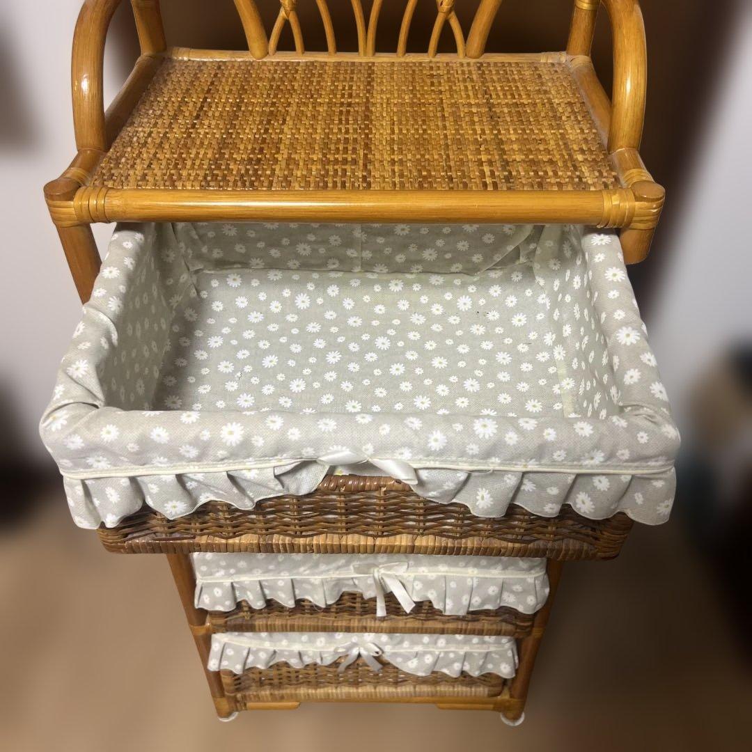 ナチュラルラタン 4段チェスト