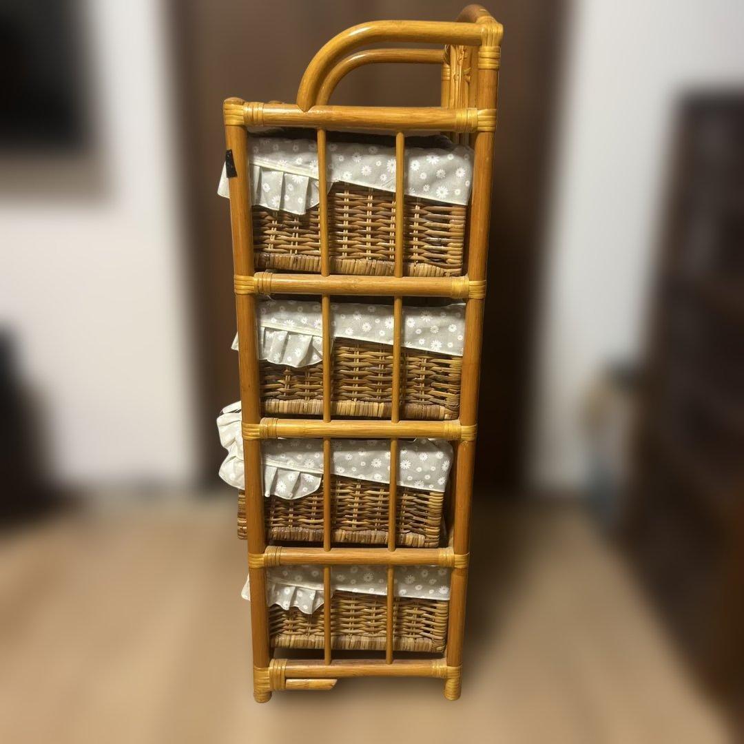 ナチュラルラタン 4段チェスト