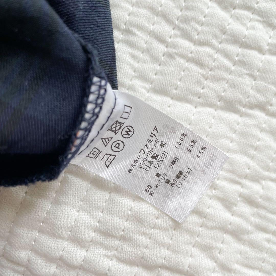 ファミリア　ブラックチェック　ワンピース　100