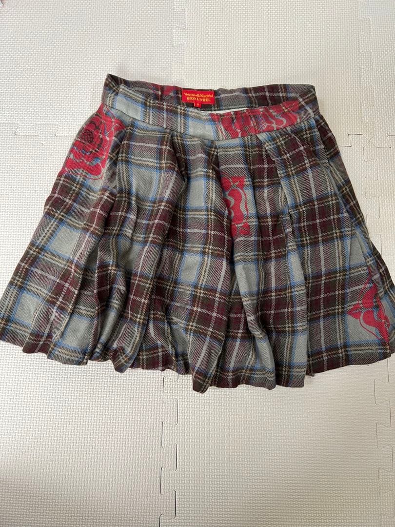 Vivienne Westwood ヴィヴィアン チェック 花柄 バラ スカート