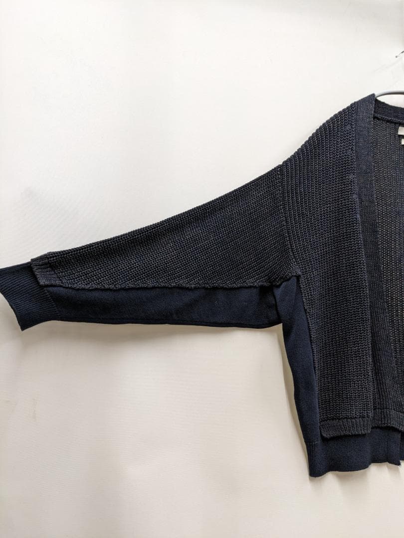 ヨーク/コネクティング リブカーディガン/再構築/ゆったりシルエット/