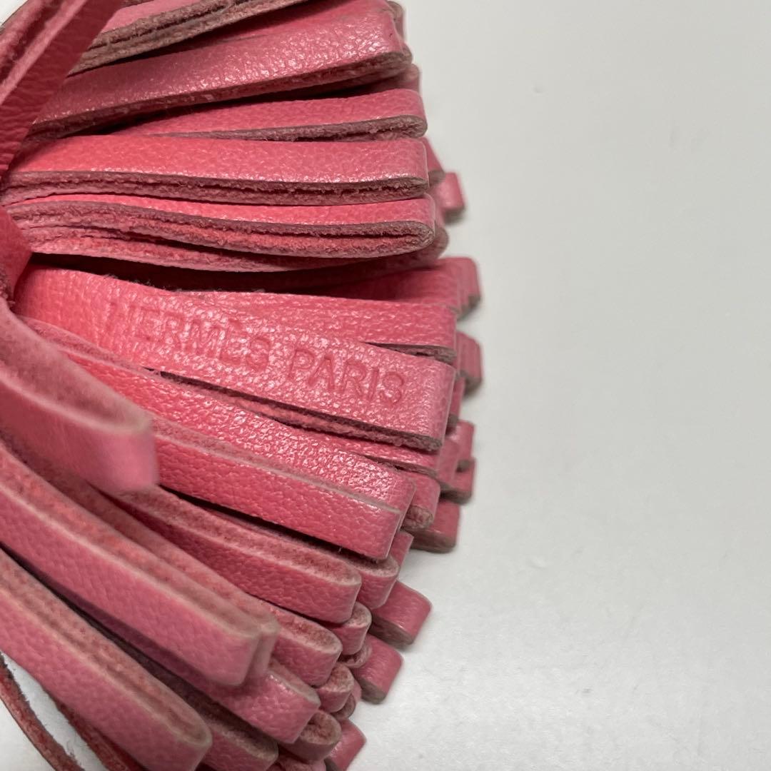 マ*オ様 HERMES フリンジ付きレザーキーホルダー
