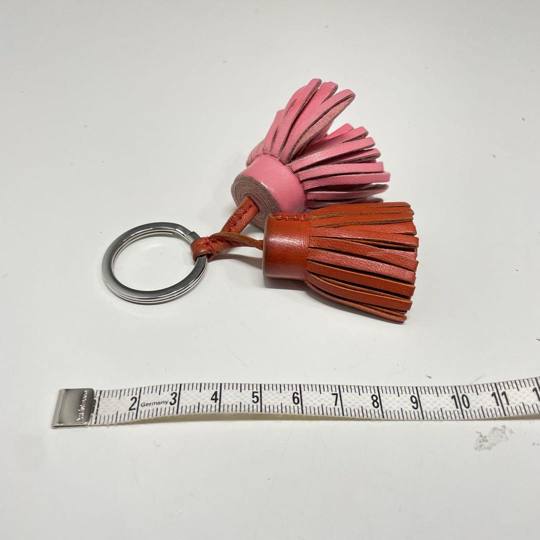 マ*オ様 HERMES フリンジ付きレザーキーホルダー