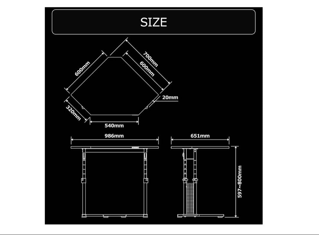 Bauhutte カードデスク 昇降式 ブラック BHD-700K-BK