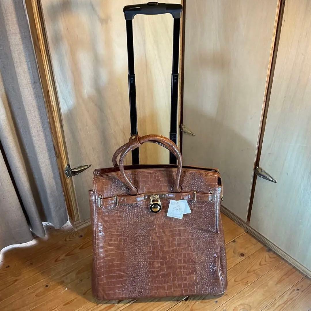 新品 未使用 COOCO クーコ キャリーカート キャリーバッグ クロコ 型押し