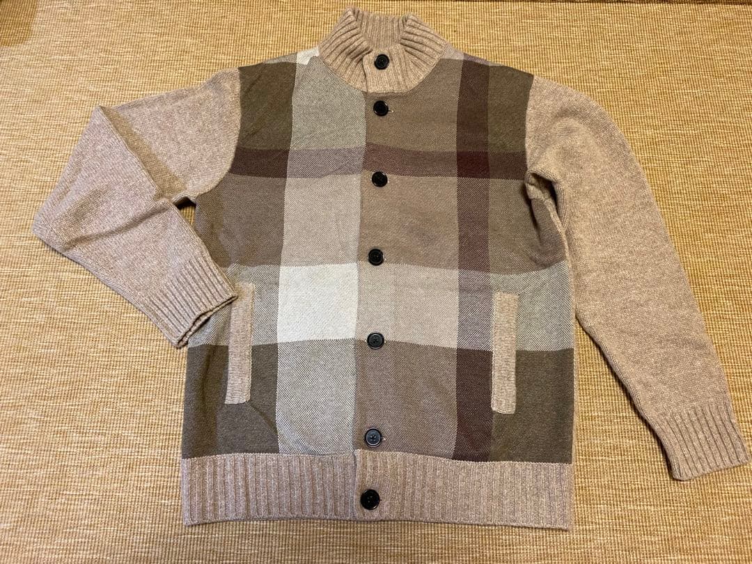 black label パネルチェックハイネックカーディガン