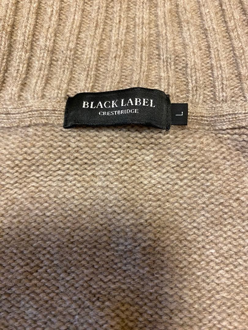 black label パネルチェックハイネックカーディガン