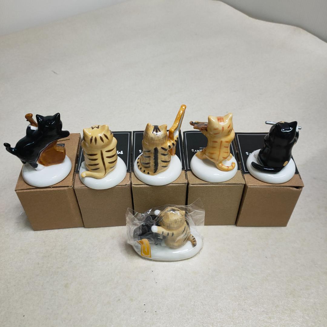 Manhattaner's マンハッタナーズ 猫の音楽隊 陶器 置物 6点セット