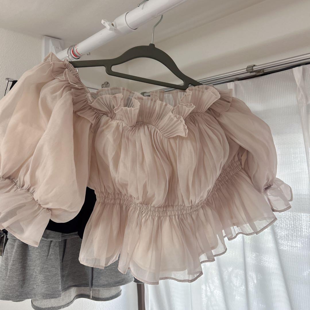 snidel ギャザーオフショルブラウス