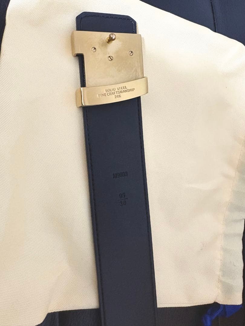 ルイ・ヴィトン ベルト 95/38 ブラック×ゴールド 美品 箱・袋・レシート付