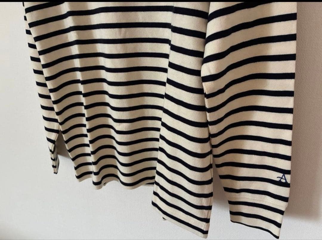 新品　アルモーリュックス　ボーダータートルネック　オフホワイト/ネイビー　5