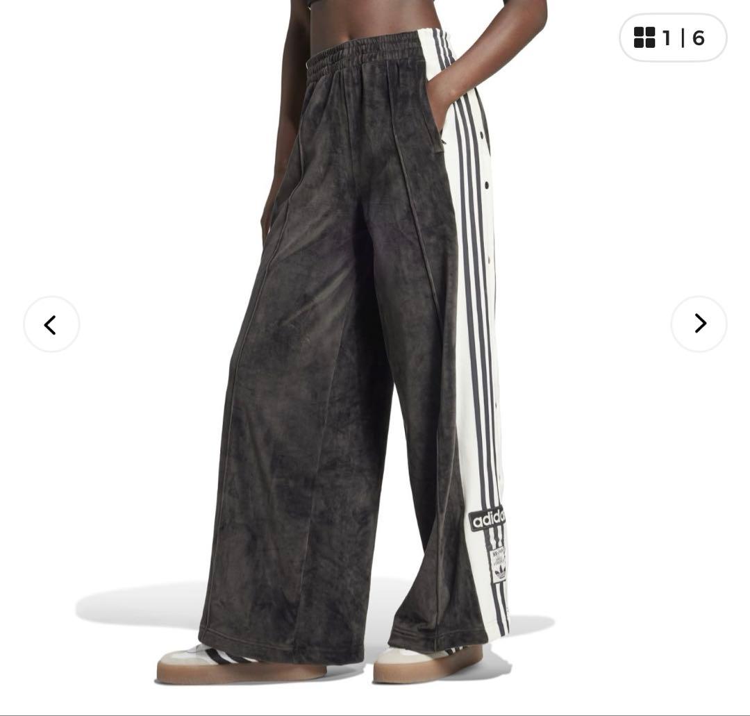 adidas ベロア ジャージ アウター ブラック　上下