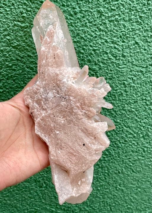 天然ピンク　稀少　マニカラン産　ヒマラヤ水晶　原石　天然石　置物