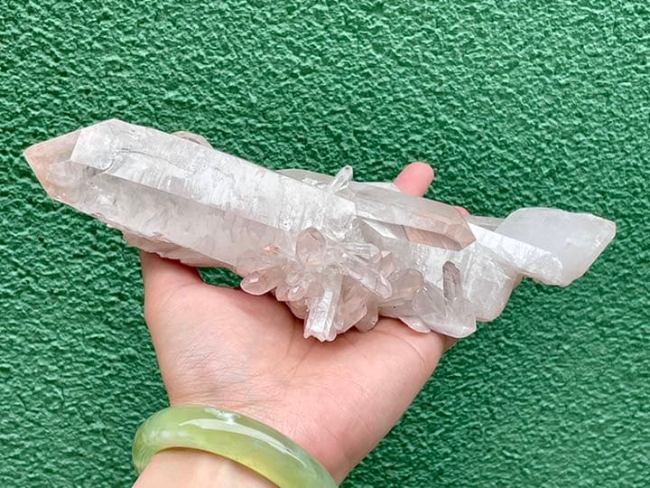 天然ピンク　稀少　マニカラン産　ヒマラヤ水晶　原石　天然石　置物