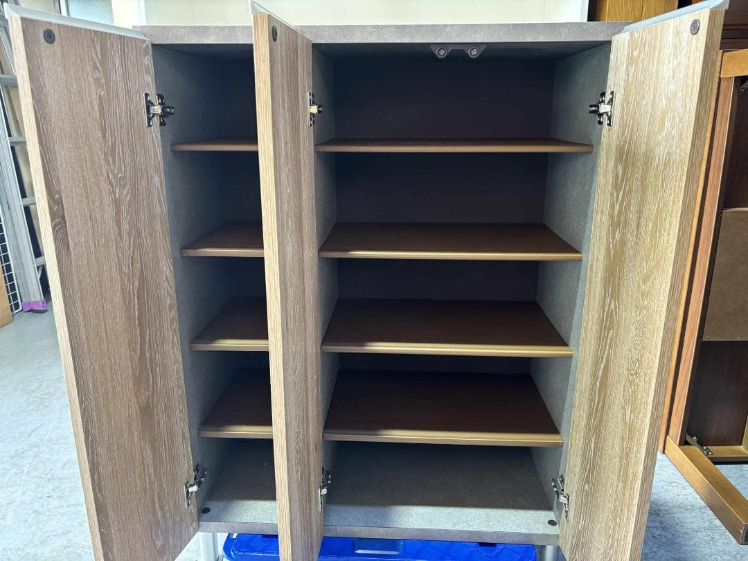 ジョーダン 国産大川家具おしゃれロータイプ下駄箱シューズボックス幅75cm