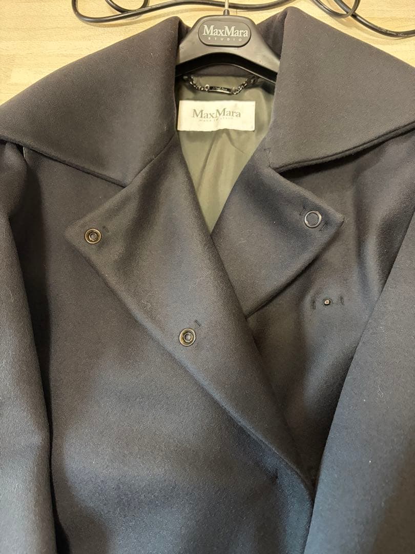 MaxMara ダークグレー ダブルブレストコート