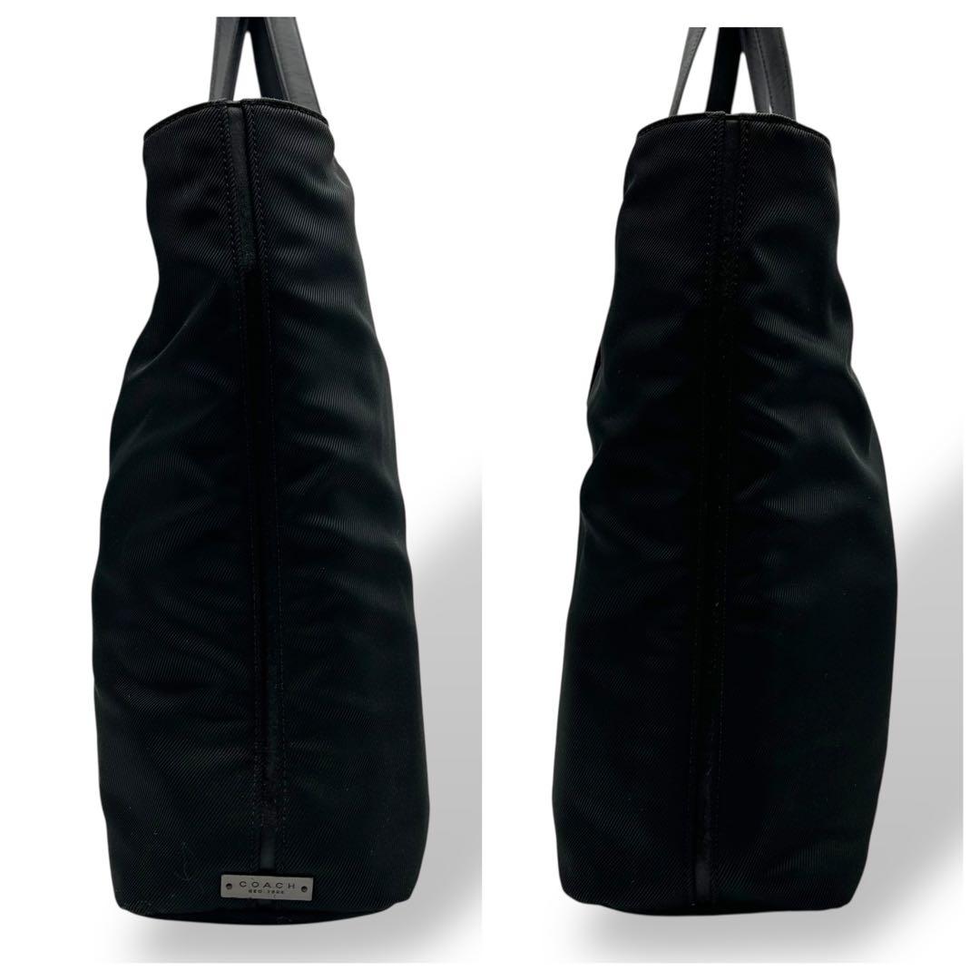 【大人気】COACH コーチ　ブラック トートバッグ　大容量　美品　黒　肩掛け