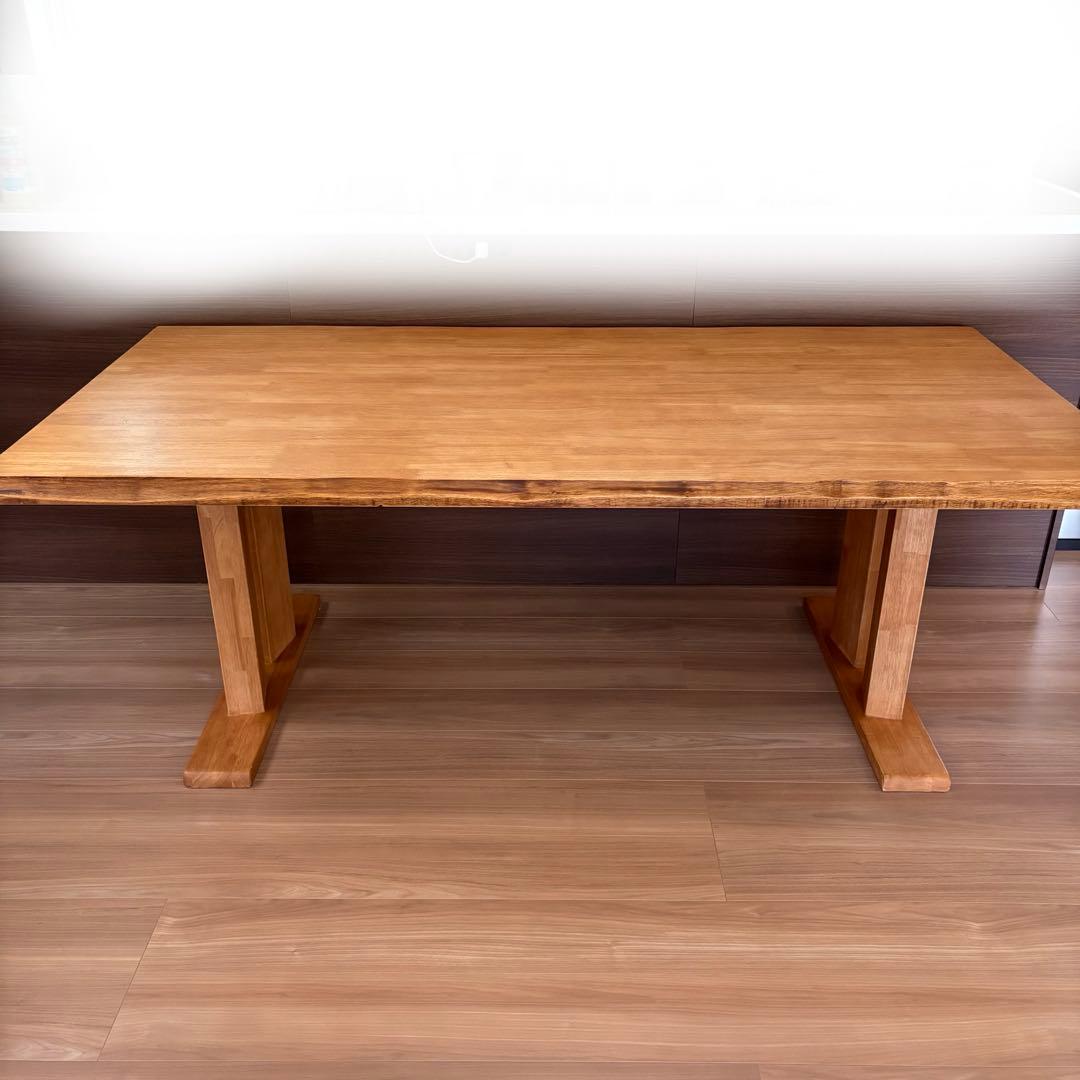 松田家具 天然木 白王ダイニングテーブル ベンチイス 3点セット