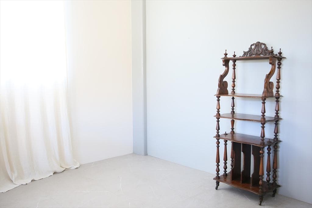 フランスアンティークナポレオン3世様式シェルフ/キャビネット飾り棚(90-137