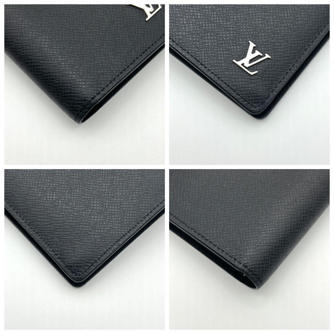 【最高級美品】ヴィトン タイガ シルバーロゴLV金具 ポルトフォイユ ブラザ 黒