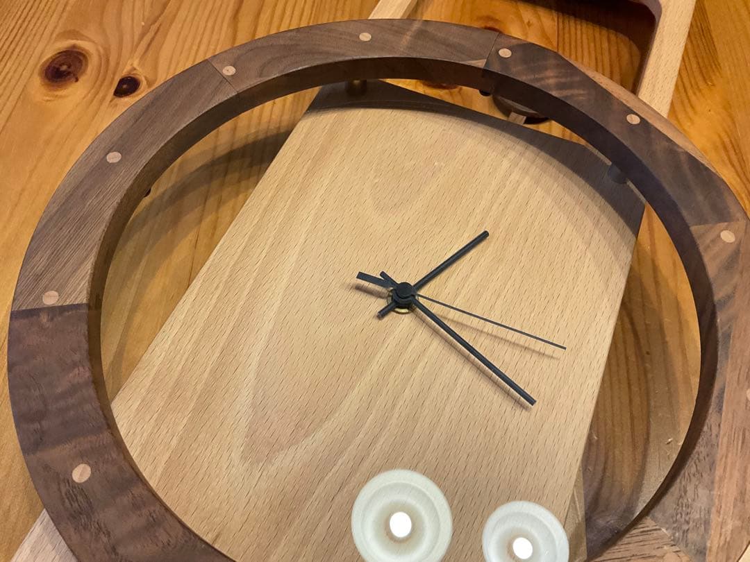 ウォールクロック振り子　ブナ　掛け時計 おしゃれ 天然木 無垢 文字盤なし