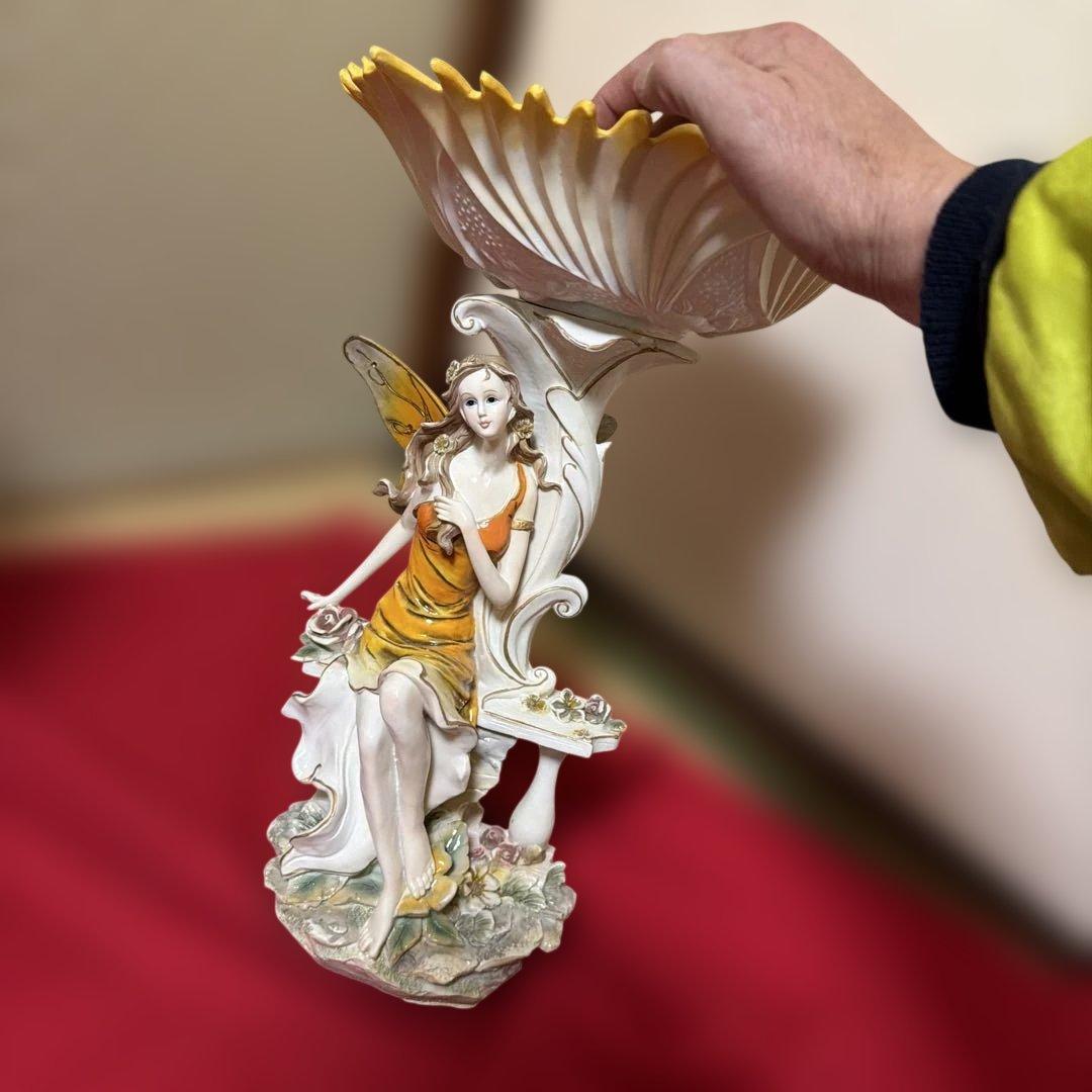 ヨーロッパ雑貨　置物　オブジェ　花の妖精？　H38cm